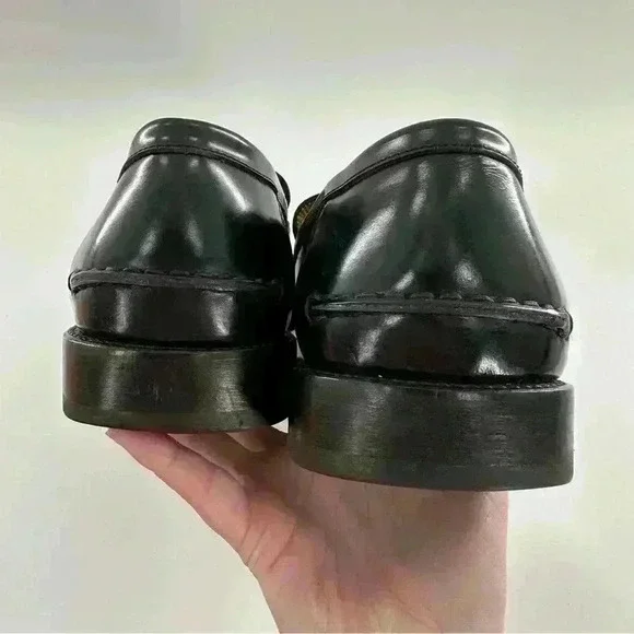 Bally raton mens dress shoes size 12 black Italian leather slip on loafers